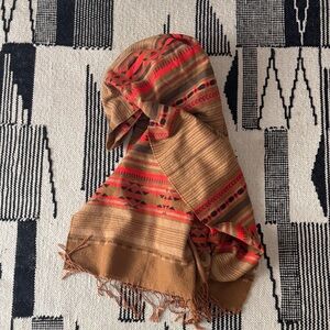 Striped Brown and Red Scarf